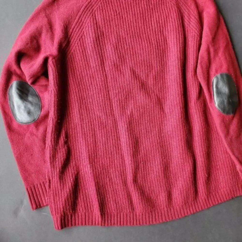 J.crew Red Knit Boxy Sweater 100% wool